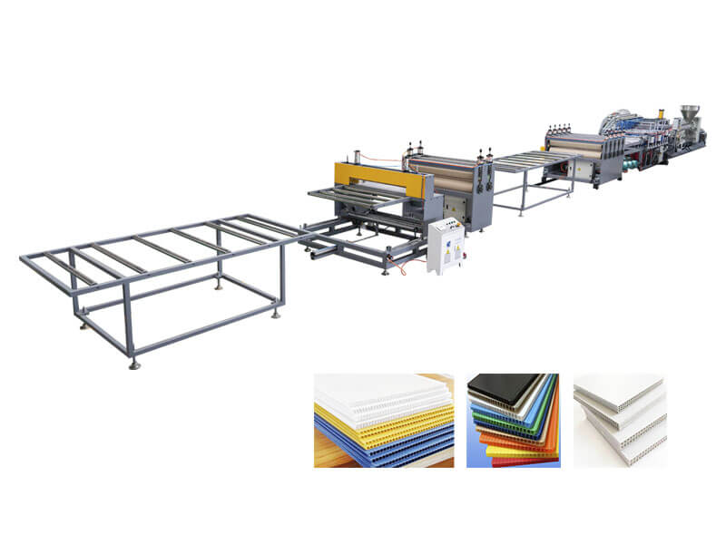 PP hollow grid corrugated sheet production equipment