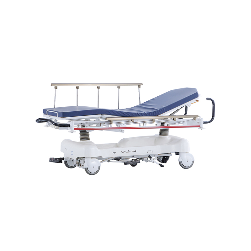 Hydraulic stretcher trolley for patient transport