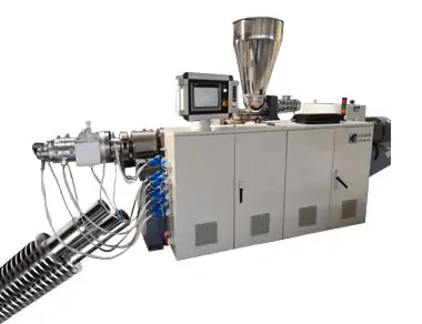 Double conical screw extrusion machine