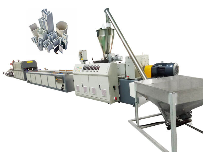 PVC/PE/PP/WPC wood plastic profiles extrusion line